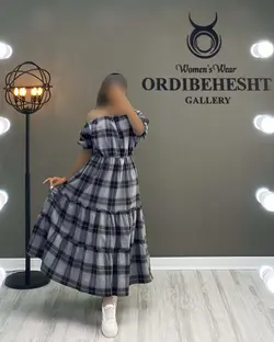 پیراهن چهارخونه طبقه ای - کد 1276