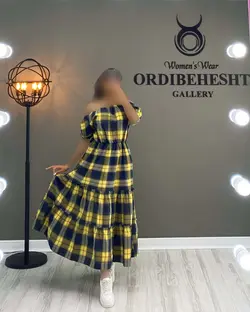 پیراهن چهارخونه طبقه ای - کد 1276