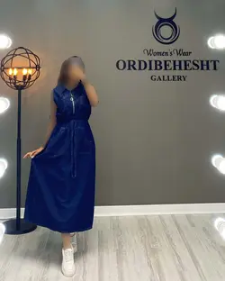 پیراهن طرح جین جلوزیپ - کد 1274