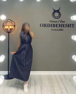 پیراهن طرح جین جلوزیپ - کد 1274