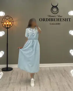 سارافون آستین طرح جین - کد 1217