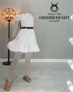 پیراهن یقه قایقی +کمربند - کد 1151