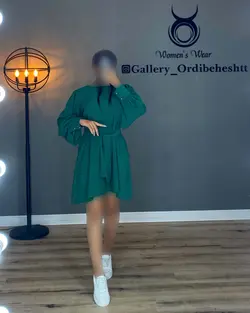 پیراهن آستین پف - کد 1064