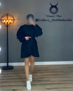 پیراهن آستین پف - کد 1064