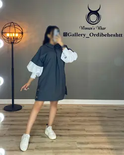 پیراهن آستین دورنگ - کد 931