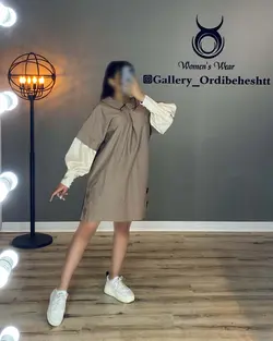 پیراهن آستین دورنگ - کد 931