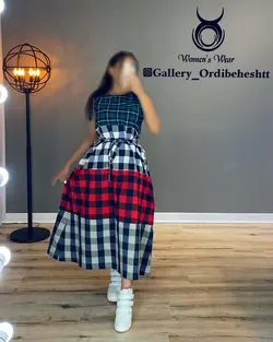 پیراهن بلند چهارخونه - کد 797