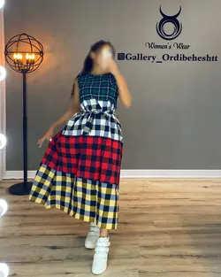 پیراهن بلند چهارخونه - کد 797