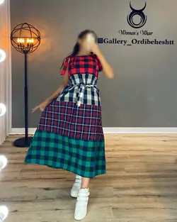 پیراهن بلند چهارخونه - کد 797