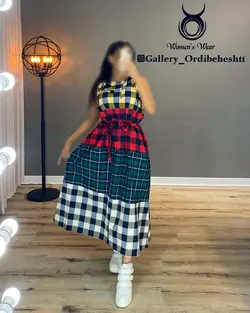 پیراهن بلند چهارخونه - کد 797