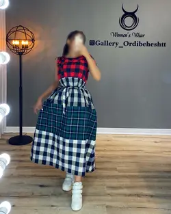 پیراهن بلند چهارخونه - کد 797