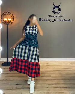 پیراهن بلند چهارخونه - کد 797