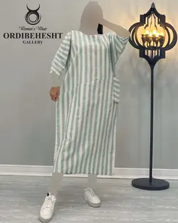 پیراهن راه راه تک جیب - کد 1974