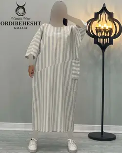 پیراهن راه راه تک جیب - کد 1974