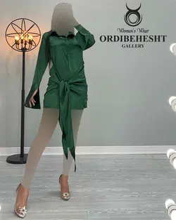 پیراهن ساتن جلوگره - کد 2135