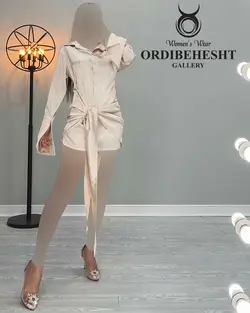 پیراهن ساتن جلوگره - کد 2135