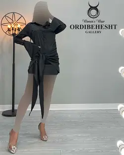 پیراهن ساتن جلوگره - کد 2135