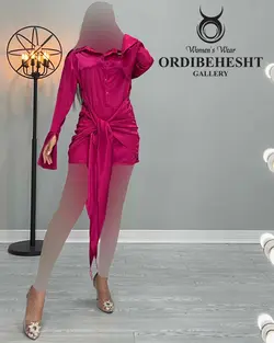 پیراهن ساتن جلوگره - کد 2135