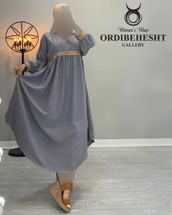 پیراهن نوارطلایی - کد 2259