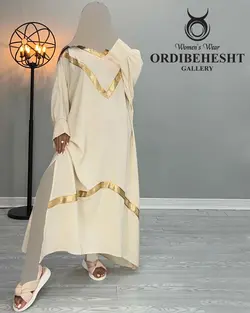 پیراهن نوار طلایی - کد 2352