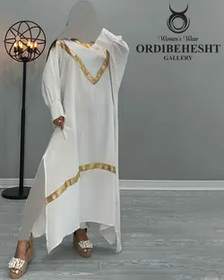 پیراهن نوار طلایی - کد 2352