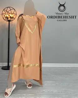 پیراهن نوار طلایی - کد 2352