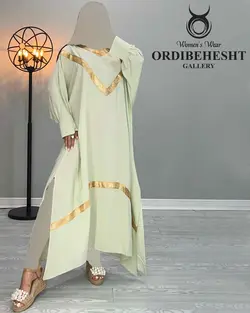پیراهن نوار طلایی - کد 2352