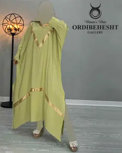 پیراهن نوار طلایی - کد 2352