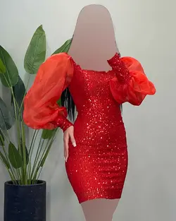 پیراهن آستین شیشه ای - کد 2640