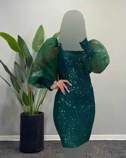 پیراهن آستین شیشه ای - کد 2640