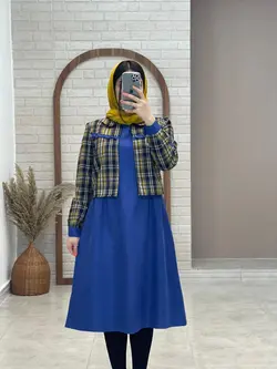 کت و سارافون شاپرک آبی کاربنی