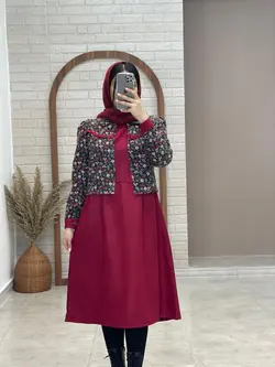 کت و سارافون شاپرک گلگلی قرمز