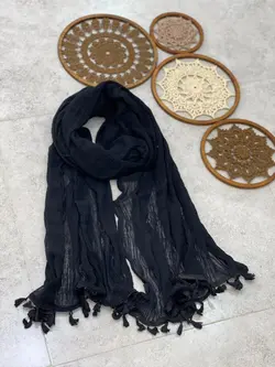 شال الیافی منگوله دار مشکی