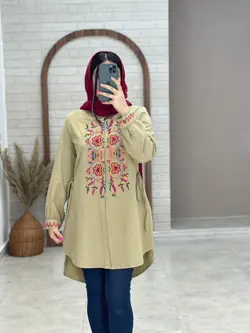 مانتو نارگل کرم نخودی