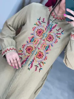 مانتو نارگل کرم نخودی