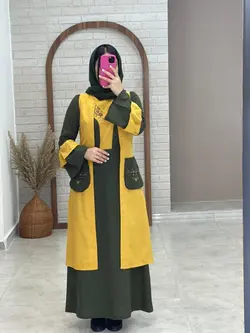 ست دو تیکه سروا خردلی یشمی