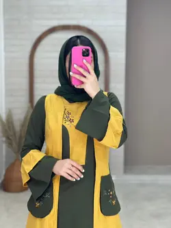 ست دو تیکه سروا خردلی یشمی