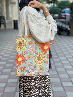 ساک دستی پارچه ای گل رنگی