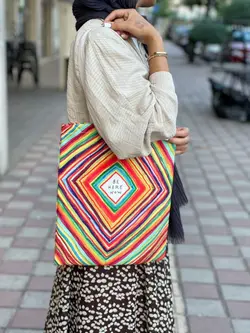 ساک دستی پارچه ای لوزی رنگی