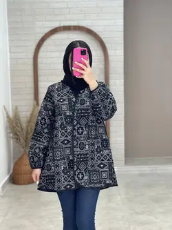 کت گلیمی سوزن دوزی مشکی