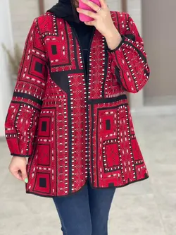 کت گلیمی سوزندوزی قرمز مشکی