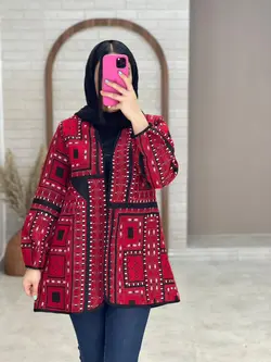 کت گلیمی سوزندوزی قرمز مشکی