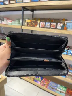 کیف پول دور زیپ کاکتوس رنگی زمینه طوسی