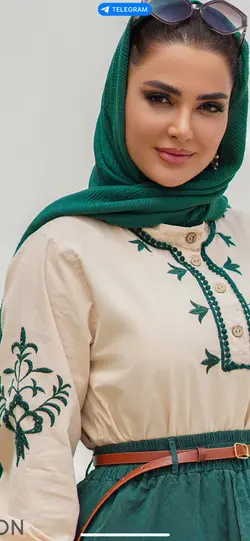 ست شومیز دامن روناک سبز