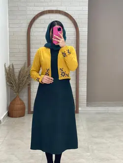 کت و سارافون مهر سبز کله غازی خردلی