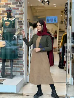 کت و سارافون مهر نسکافه ای یشمی