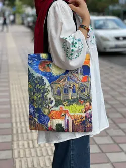 ساک دستی پارچه ای ترکیب آثار ون گوگ