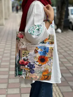 ساک دستی پارچه ای وینتیج فلاور