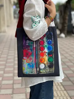 ساک دستی پارچه ای پالت آب رنگ