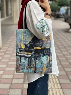 ساک دستی پارچه ای نقاشی پیانو